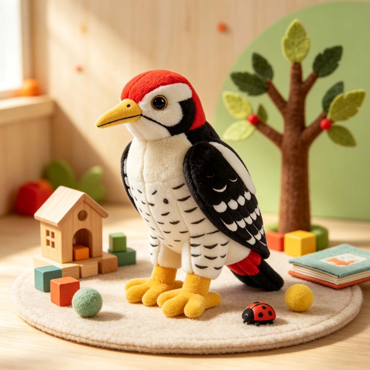 Vibrant & Colorful Woodpecker Plush Doll